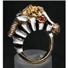 Image 1 : Estate Collectable Enamel Zebra Ring 1940's #1529923