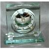 Image 1 : Deco Heavy Glass 8 Day  Mechanical Wind Clock  #1530130