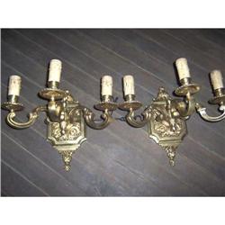 IMPORTANT PAIR OF FRENCH BRONZE WALL SCONCES #1530177