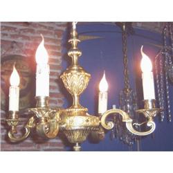 VERY NICE OLD SOLID ORNATE FRENCH CHANDELIER #1530178