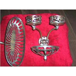 ART DECO BRONZE WALL MOUNT SOAP SET  #1530180