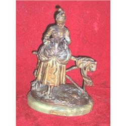 ANTIQUE LADY BRONZE FIGURE  #1530181