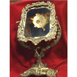 LOVELY ANTIQUE BRONZE TABLE MIRROR #1530182