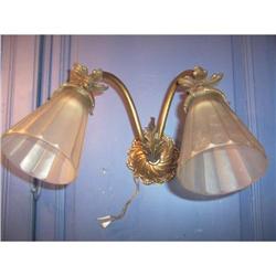 ART NOUVEAU BRONZE AND CRYSTAL SHADES SCONCE #1530185
