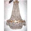 Image 1 : NICE GLASS CRYSTAL BEADS AND BRONZE CHANDELIER #1530186