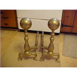 Andirons, Brass Cannon ball, lrg. #1530200