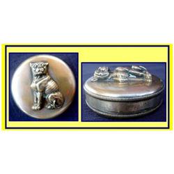 19C BRASS BOX W PUG / BULLDOG / BULLTERRIER #1530316