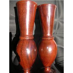 A PAIR OF ELEGANT WOODEN VASES #1530344