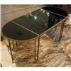 Image 1 : Cobalt Glass and Brass Coffee Table #1541190