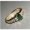 Image 1 : 14kt Gold Emerald & Diamond Ring #1541862