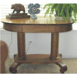 Quarter Sawn Oak Oval Empire Library Table #1550386