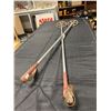 Image 1 : Pair Of Vintage Leather And Metal Chalet Ski Poles