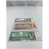 Image 1 : Nice Lot Of 3 Bank Of Canada $2 And $1 Bank Notes 1954 And 1974, 2 Are Replacements