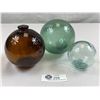 Image 2 : Vintage Lot Of 3 Glass Balls