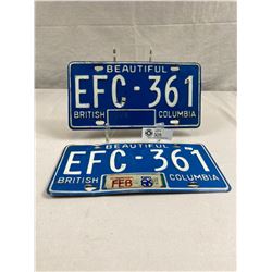 Pair Of BC License Plates, 1986 Expo Stickers