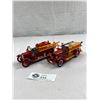 Image 2 : 2 Plastic And Metal Diecast Fire Trucks From The 1920's