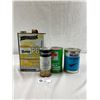 Image 2 : 4 Empty Vintage Tins Of Oil, Sonic (Co-Op), Mobil Jet Oil, Johnson Outboard And PB Catalyst, Nice Gr