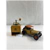 Image 1 : Vintage Looking Tin Car With Wooden Coffee Grinder