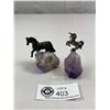 Image 1 : 2 Amethyst Rocks, 1 Has Pewter Unicorn Which Can Hold Bday Candle