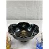 Image 4 : Nice Black Lacquered Bowl With Decorative Shot Glasses, Salt And Pepper Shakers And Candle Holders
