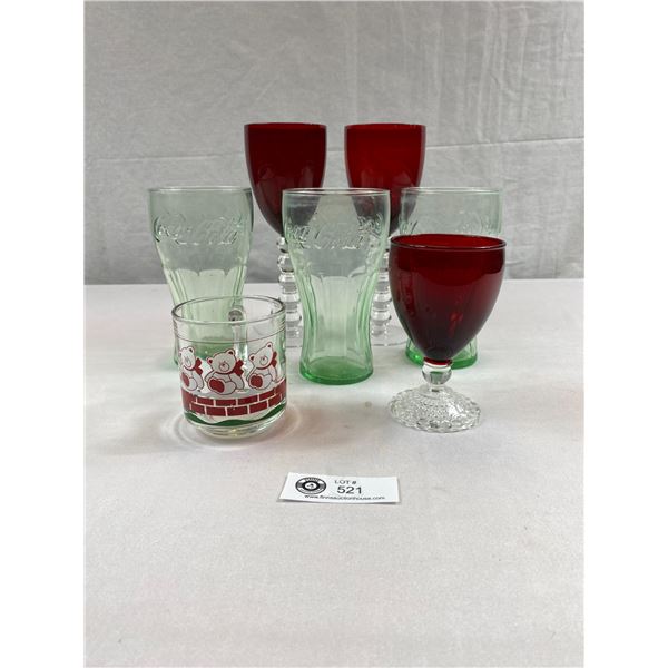 Decorative Glass Lot, Coca-Cola, Etc.