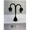 Image 2 : 1940's Mexican Screw Back Earrings in Sterling Silver