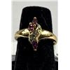 Image 2 : 10k Gold Ring with Spinel and Diamonds