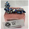 Image 1 : Large Blue Rhinestone Brooch All Stones Are Prong