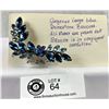 Image 2 : Large Blue Rhinestone Brooch All Stones Are Prong