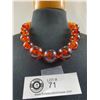 Image 1 : Vintage Graduating Faux Cherry Amber Bead Necklace