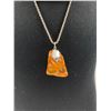 Image 1 : Natural Vintage Baltio Amber Pendant in Sterling Silver