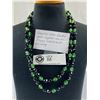 Image 2 : Black and Green Crystal Double Strand Necklace