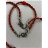 Image 4 : Red Coral Necklace And Bracelet With .925 Clasp