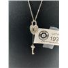 Image 2 : Nice Silver Tone Padlock And Working Key Necklace