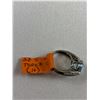 Image 2 : Beautiful .925 10mm Round Topaz and Cubic Zirconia Ring. Size 5