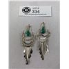 Image 2 : Pair of Silver and Turquoise Drops
