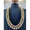 Image 2 : Fabulous Large 2 Strand Faux Pearl 1940's Necklace