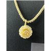 Image 2 : 1950's Carved Ivory Rose Pendant Necklace