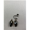 Image 2 : Good Pair of Sterling & Black Alaska Diamond Earrings 1950's