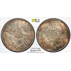 EGYPT: Abdul Hamid II, 1876-1909, AR qirsh, Misr, AH1293 year 17. PCGS MS66
