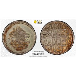 TURKEY: Abdul Hamid I, 1774-1789, AR 10 para (onluk), Kostantiniye, AH1187 year 10. PCGS MS64