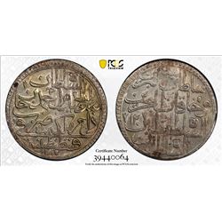 TURKEY: Abdul Hamid I, 1774-1789, AR 2 zolota, Kostantiniye, AH1187 year 12. PCGS MS63