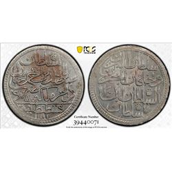 TURKEY: Abdul Hamid I, 1774-1789, AR 2 zolota, Kostantiniye, AH1187 year 14. PCGS MS63