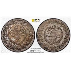 TURKEY: Mahmud II, 1808-1839, AR kurush, Kostantiniye, AH1223 year 24. PCGS MS64