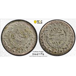 TURKEY: Mahmud II, 1808-1839, AR 10 para (onluk), Kostantiniye, AH1223 year 28. PCGS MS63