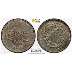 TURKEY: Abdul Mejid, 1839-1861, AE para, Kostantiniye, AH1255 year 18. PCGS MS62