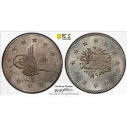 TURKEY: Abdul Hamid II, 1876-1909, AR 2 kurush, Kostantiniye, AH1293 year 11. PCGS MS65
