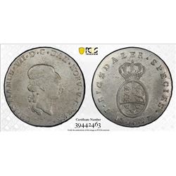 DENMARK: Christian VII, 1766-1808, AR speciedaler, 1797. PCGS MS62