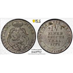HESSE-CASSEL: Friedrich II, 1760-1785, AR 1/4 thaler, Kassel, 1771. PCGS MS62