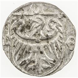NEISSE: Konrad von Oels, 1417-1447, AR halerz (0.39g), Nysa, Silesia. VF-EF